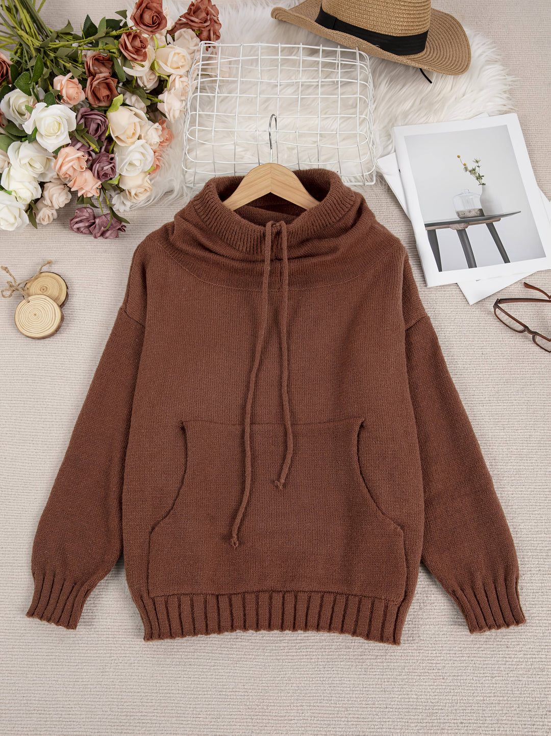 Zelina - Long Sleeve Sweater With Pocket