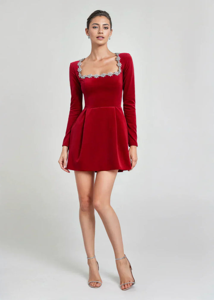 Amalie | Velvet Mini Dress