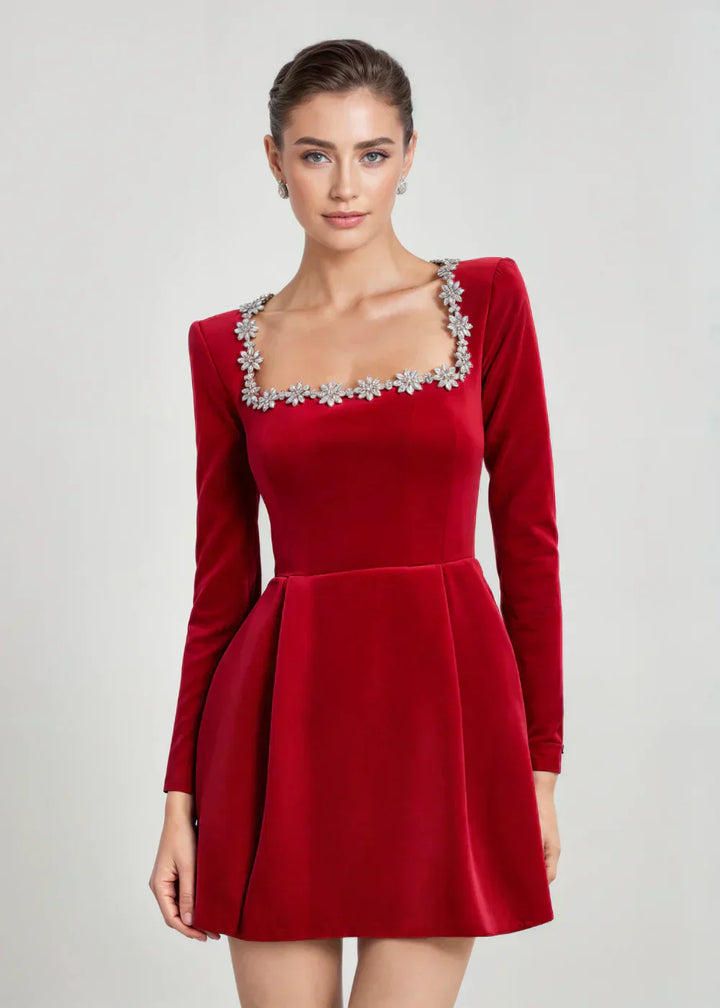 Amalie | Velvet Mini Dress