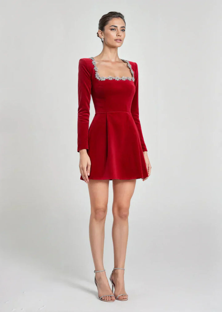 Amalie | Velvet Mini Dress