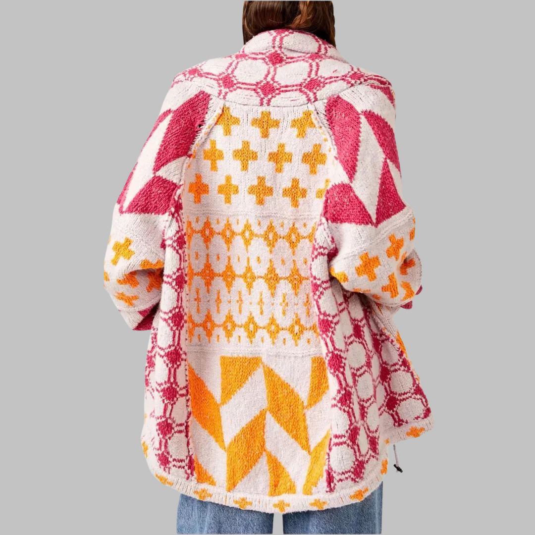 PORTIA™ - Vintage Button Down Collar Long Sleeve Oversized Cardigan