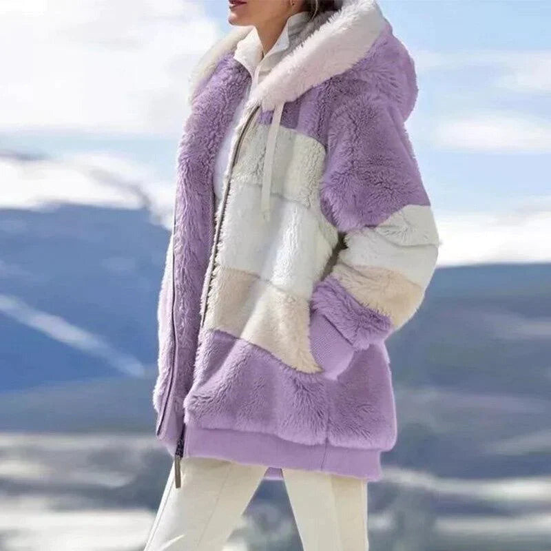 Alice – Cozy Tweed Hooded Jacket with Wool Lining