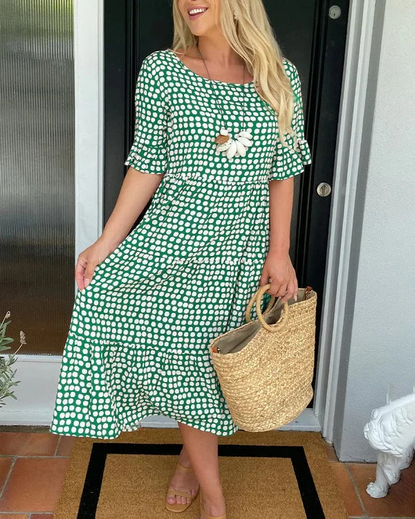 Maria™ - Ruffle Sleeve Midi Dress