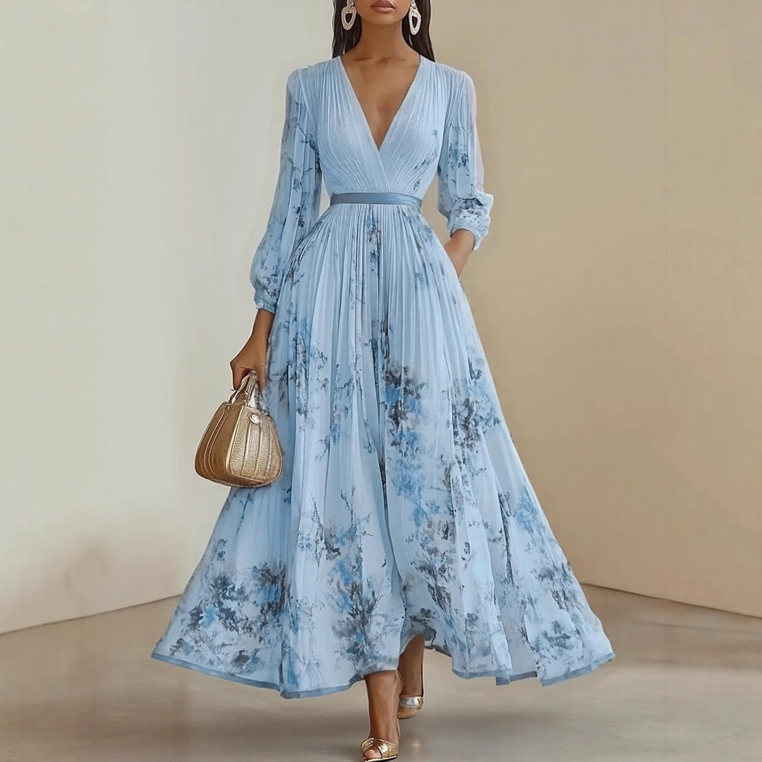 Milano-Elegant Pleated Maxi Dress