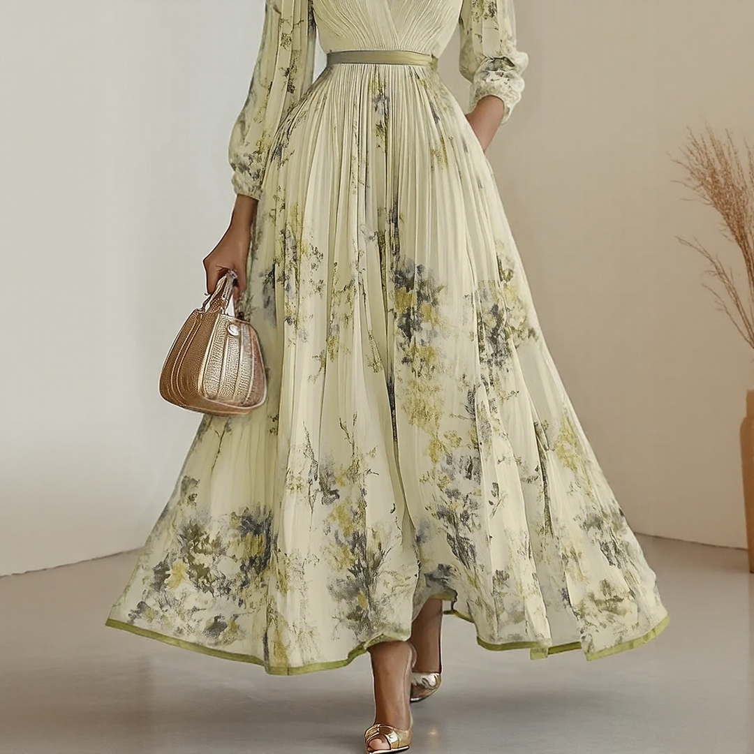 Milano-Elegant Pleated Maxi Dress