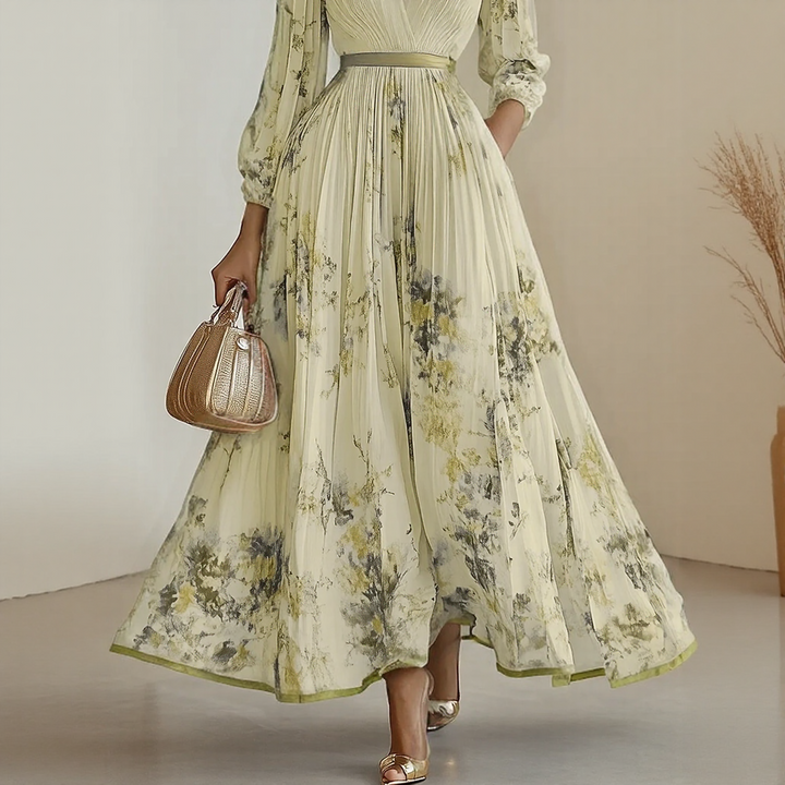 Milano-Elegant Pleated Maxi Dress