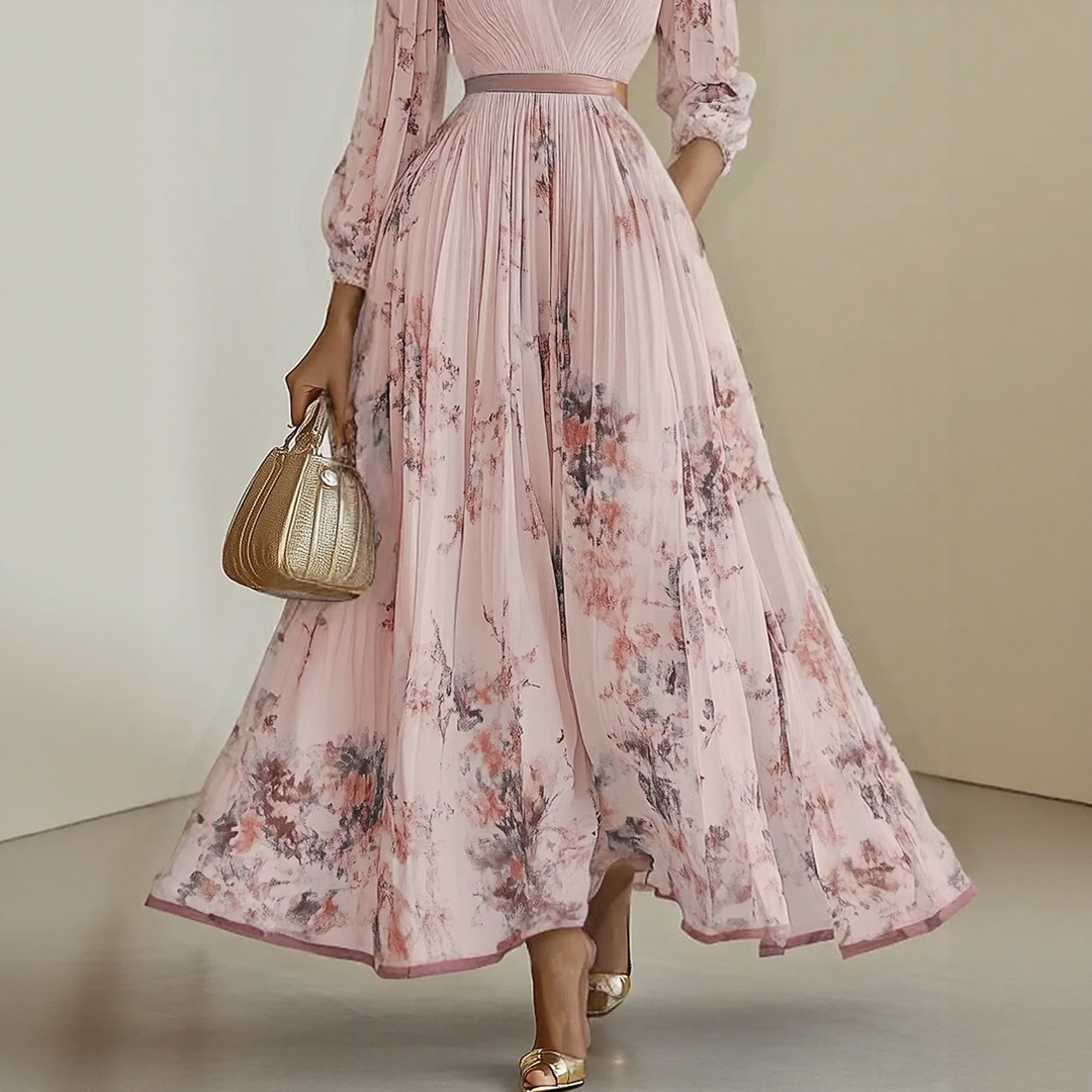 Milano-Elegant Pleated Maxi Dress