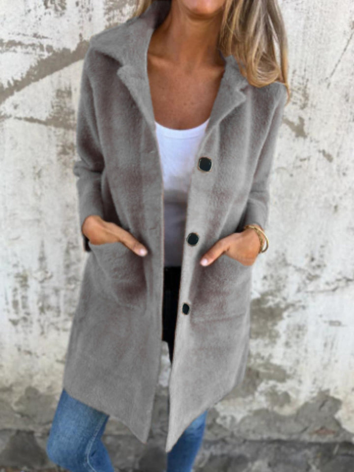Rian - Long Sleeve Button Down Jacket With Pockets