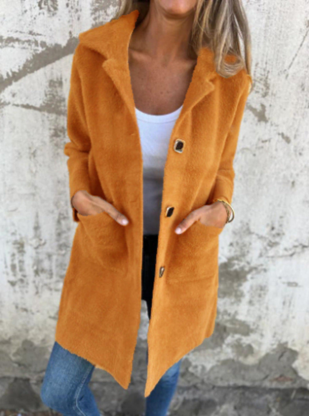 Rian - Long Sleeve Button Down Jacket With Pockets