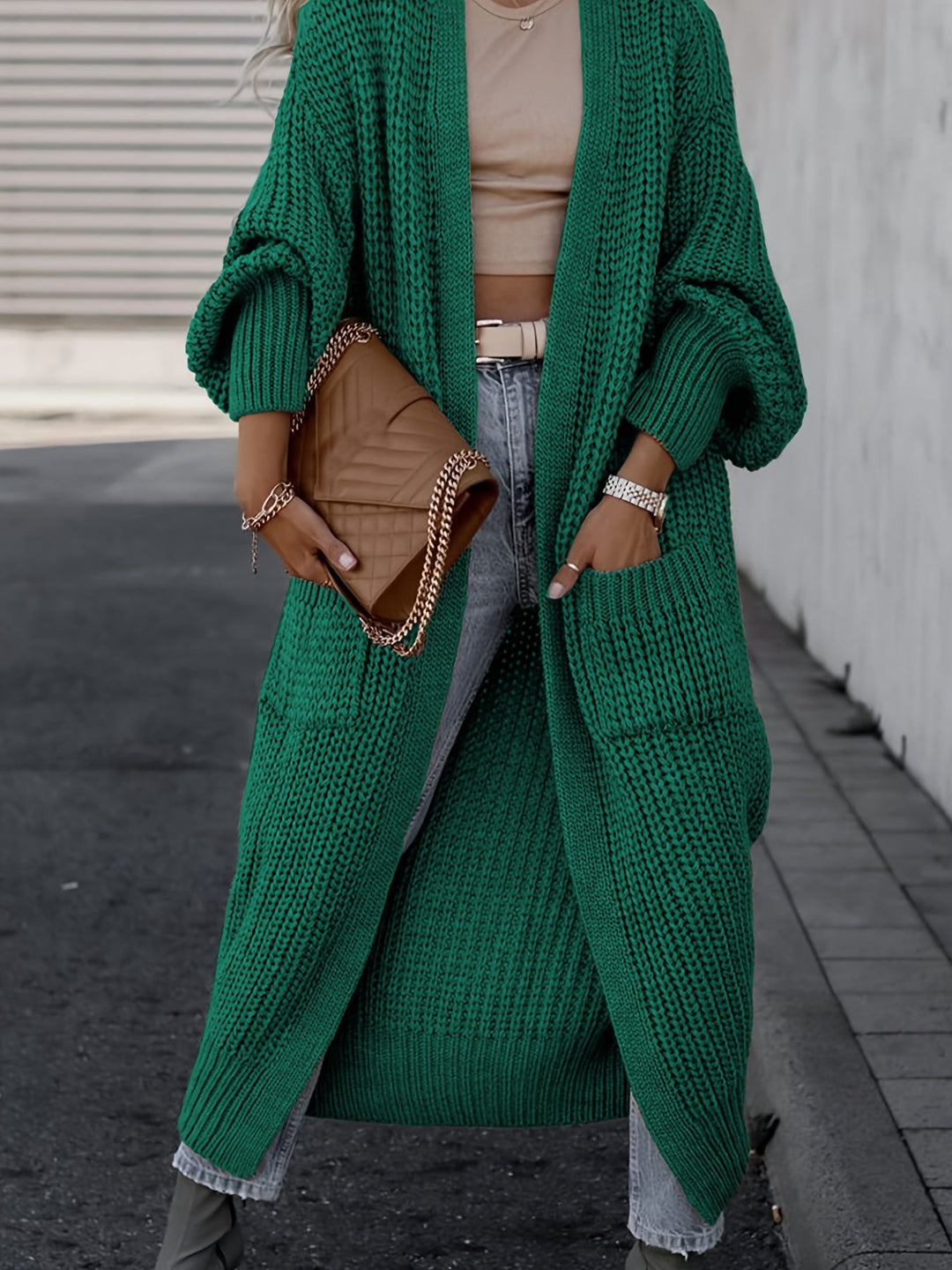 Layla™ -  Elegant Deep V-Neck Long Sleeve Cardigan